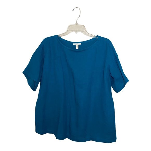 Eileen Fisher Tops - Eileen Fisher Boat Neck Short Sleeve Turquoise
